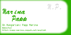 marina papp business card